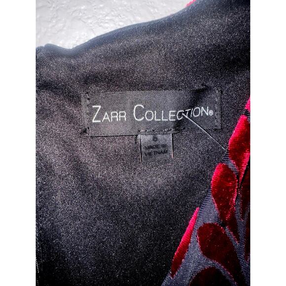Zarr Collection Womens Dress Size 8 Black Maroon Midi Cocktail Party Holiday NWT - Picture 9 of 9